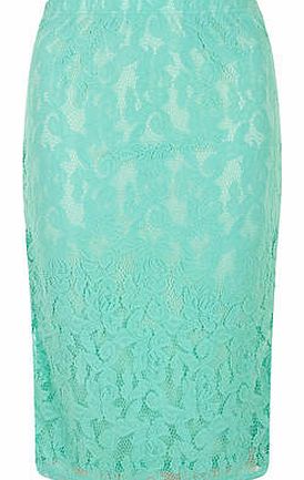 Womens Alice & You Mint Lace Fit Midi Skirt-
