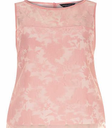 Womens All About Rose Pink Textured Shell Top-
