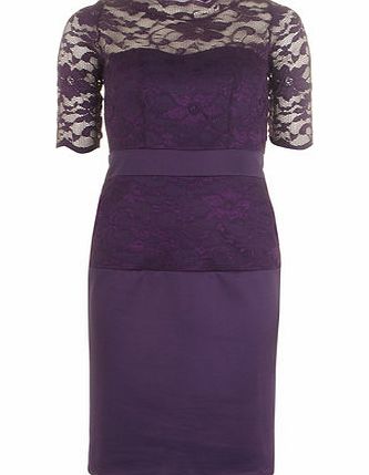 Dorothy Perkins Womens Fever fish Purple Lace Scallop Dress-