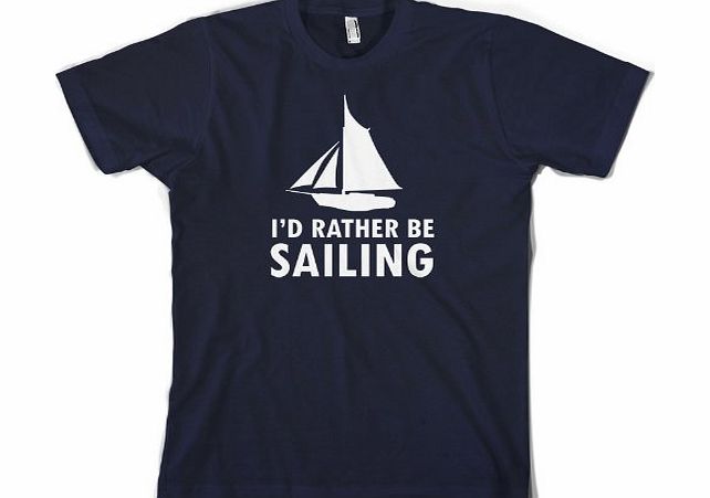Dressdown Id Rather Be Sailing - Mens T-Shirt-Navy-Large