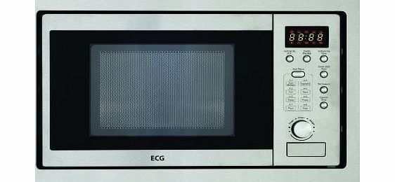 ECG MTD 206 VSS Built-In Microwave Oven with Digital Control/ 8 Programms, 20 Litre, 800 Watt, Stainless Steel/ Black