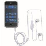Eforcity Hands-Free Stereo Headset w/ Switch for Apple iPhone, White