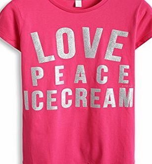 Esprit  Girls 035EE5K001 T-Shirt, Glowing Pink, 12 Years (Manufacturer Size:Medium)