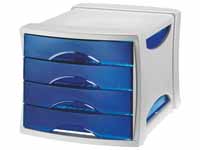 ESSELTE Intego blue four drawer cabinet supplied