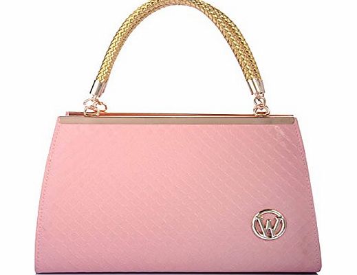 eTradeuk Quilted Embossed Handbag Shoulder Bag (Pink)
