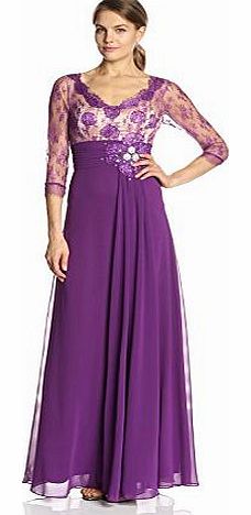 Ever-Pretty HE09053PP18, Purple, 18UK, Ever Pretty Plus Size Long Dress With Sleeves 09053