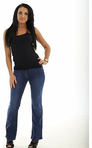Ladies Ex High Street Indigo Jeans Blue Bootcut Womens Denim Sizes 6-24