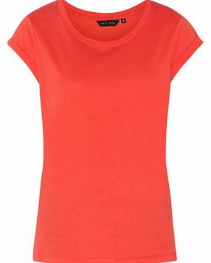 Exclusives Red Roll Sleeve Plain T-Shirt 3103465
