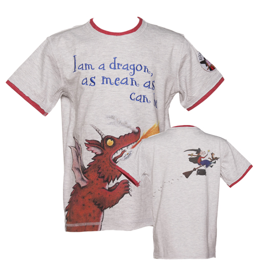 Fabric Flavours Kids Grey Marl Room On The Broom T-Shirt from
