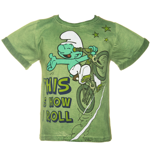 Fabric Flavours Kids This Is How I Roll Smurf T-Shirt from