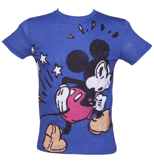 Fabric Flavours Mens Blue Spank Mickey Mouse T-Shirt from