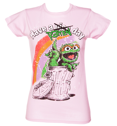 Fame and Fortune Ladies Baby Pink Oscar Have A Rotten Day T-Shirt