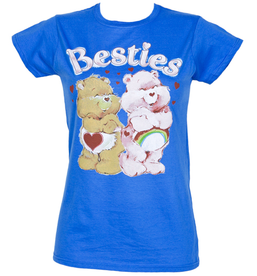 Fame and Fortune Ladies Blue Care Bears Besties T-Shirt from Fame