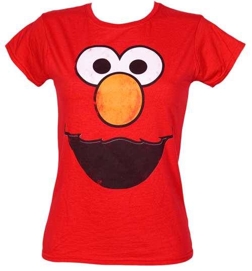 Fame and Fortune Ladies Elmo Face Sesame Street T-Shirt from Fame