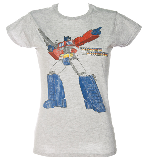 Fame and Fortune Ladies Grey Transformers T-Shirt from Fame and