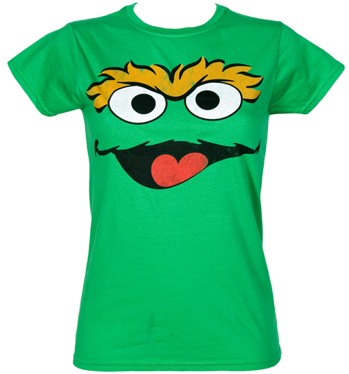 Fame and Fortune Ladies Oscar Face Sesame Street T-Shirt from