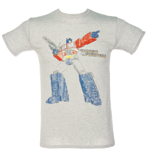 Fame and Fortune Mens Grey Transformers T-Shirt from Fame
