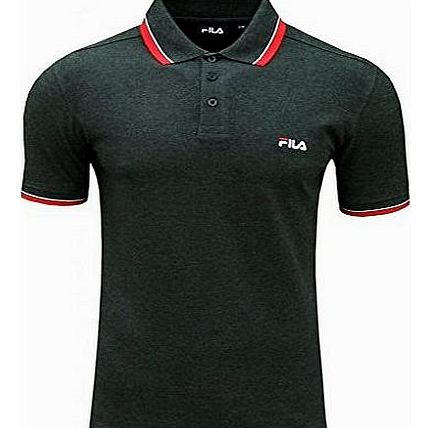 Fila Moriase Mens Classic Retro Casual Fashion Polo T Shirt Top charcoal marl X-Large