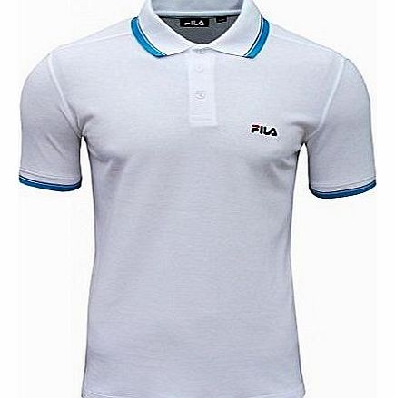 Fila Moriase Mens Classic Retro Casual Fashion Polo T Shirt Top white X-Large