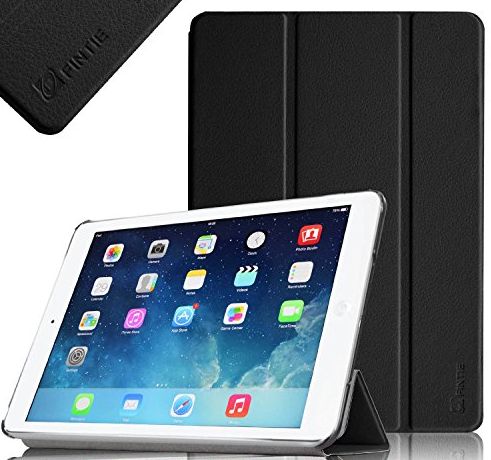 FINTIE iPad Air 2 Case - Fintie SmartShell Case for Apple iPad Air 2 (iPad 6) 2014 Model, Ultra Slim Lightweight Stand with Smart Cover Auto Wake / Sleep Feature, Black