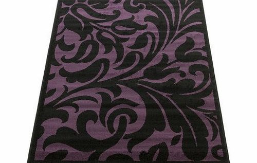 Flair Rugs Element Warwick Black / Purple Contemporary Rug Rug Size: 150cm x 80cm (4 ft 11 in x 2 ft 7.5 in)