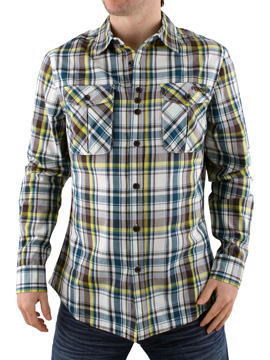 Fly 53 Green Electric Light Long Sleeve Check
