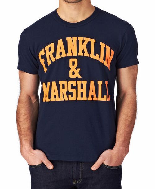 Mens Franklin  Marshall Logo T-Shirt - Navy