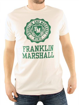 Franklin and Marshall White Crest Logo T-Shirt
