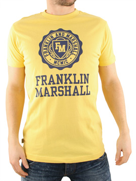 Franklin and Marshall Yellow Crest Logo T-Shirt
