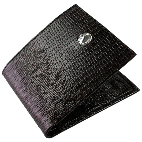 Fred Perry Black Mock Iguana Leather Billfold Wallet by
