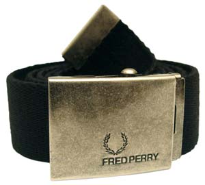 Fred Perry Black Plain Webbing Belt by