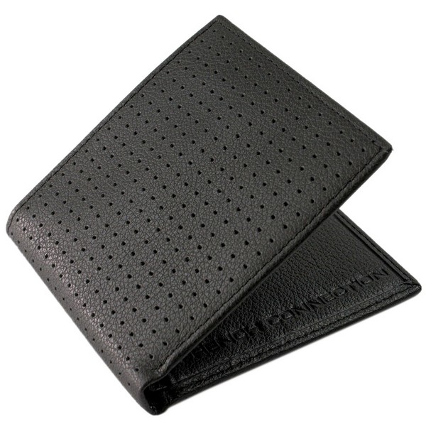 Black Perforated Wallet by