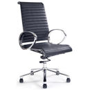 Designer chrome and leather task office chair 8005