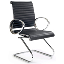 Designer chrome and leather task office chair 8006