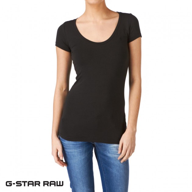 G-Star Womens G-Star Base Deep T-Shirt - Black