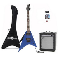 Metal V Guitar + 35W Amp Pack Blue