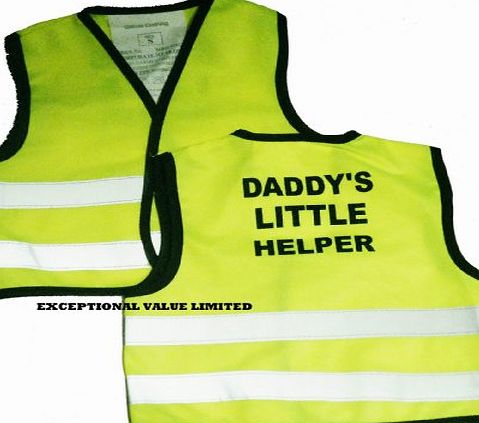 GILLICCI Kids High Visibility Hi Viz Safety Vest Top Hi Vis Baby Waistcoat Childrens Gift (LARGE (2-3 YEARS), DADYS LITTLE HEPLER)