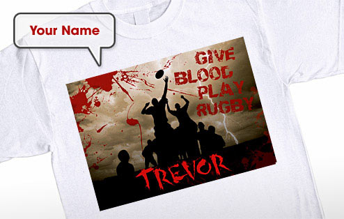 GoneDigging Give Blood Play Rugby T-Shirt
