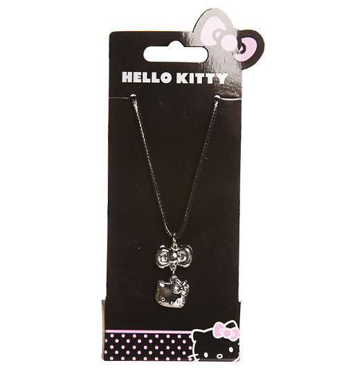 Hello Kitty Faux Leather Cord Necklace With Charms