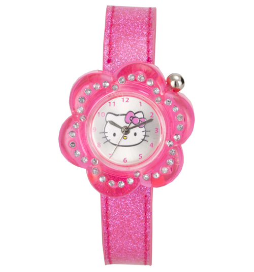 Hello Kitty Pink Diamante Flower Watch With