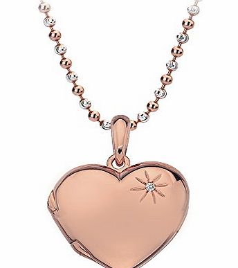 Hot Diamonds Memoirs Heart Locket Rose Gold Plated Pendant with Chain of Length 40-46cm Extension