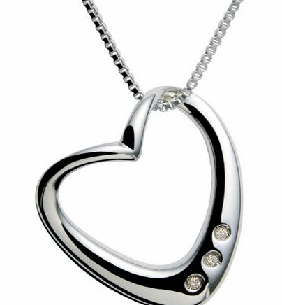 Hot Diamonds Swept Away Silver and Diamond Pendant with Chain of 42-45cm