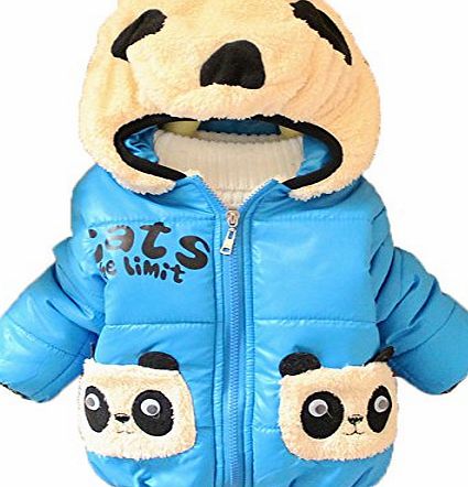 Hotportgift Fashion Baby boys and girls unisex Winter Jackets Girls Boys Hoodies Fleece Animal Panda Coats (6-12 month, red)