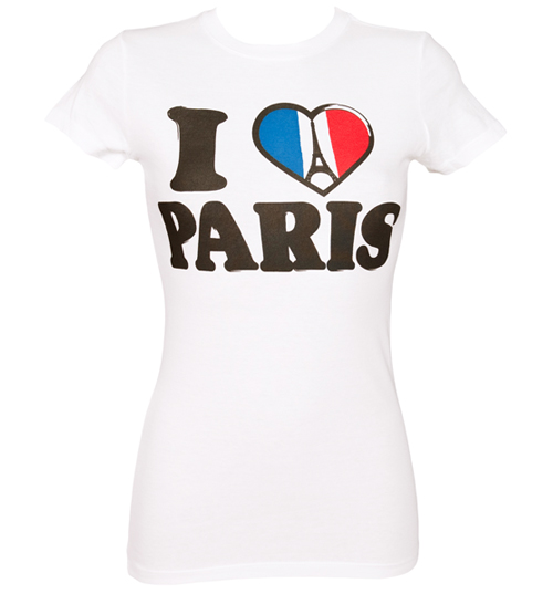 House of Mental Ladies White I Love Paris T-Shirt from House of