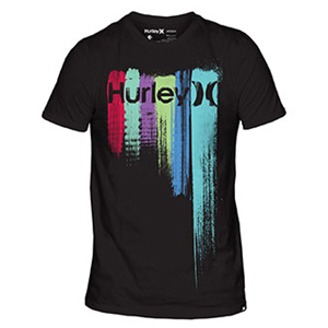 Hurley Mens Mens Hurley Painted Letters T-Shirt. Navy