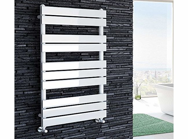 iBath 1000 x 600 mm Modern Heated Towel Rail White Flat Panel Bathroom Radiator