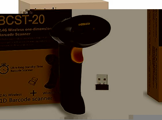 Inateck 2.4GHZ Handheld Wireless USB Automatic Laser Barcode Scanner (2.4GHZ Wireless amp; USB2.0 Wired) USB Rechargeable Barcode Bar-code Handscanner Storage of up to 2600 Code Entries, With Mini US