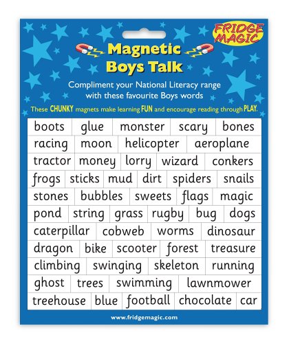 Magnetic Boys Talk Words to complement National Literacy Words