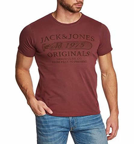 Jack and Jones Mens Dye Crew Neck Short Sleeve T-Shirt, Purple (Fig), Medium