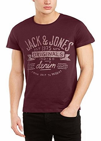 Jack and Jones Mens Royal Crew Neck Short Sleeve T-Shirt, Purple (Fig), Large